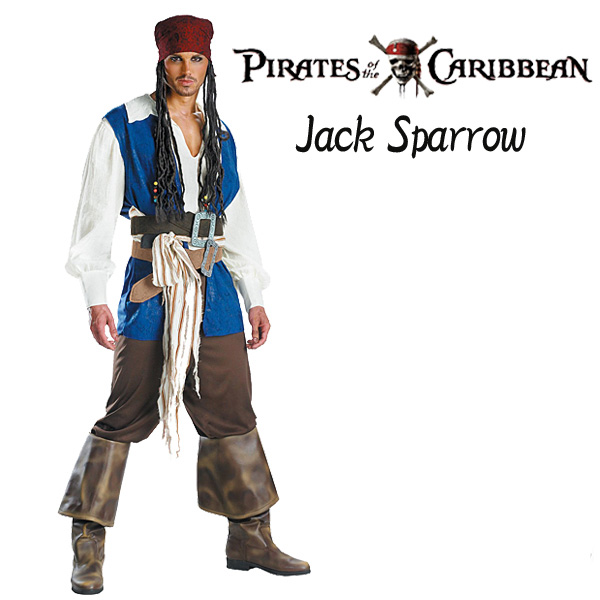 ハロウィーン衣装 大人用 パイレーツオブカリビアン Jack Sparrow 海賊