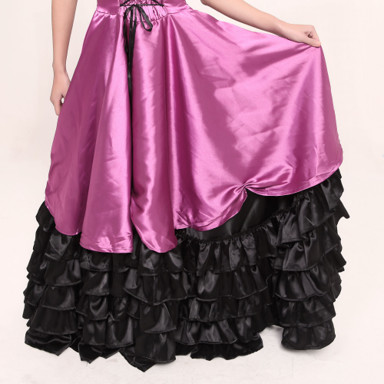  Short Sleeve Floor-length Light Purple Satin Classic Lolita Dress