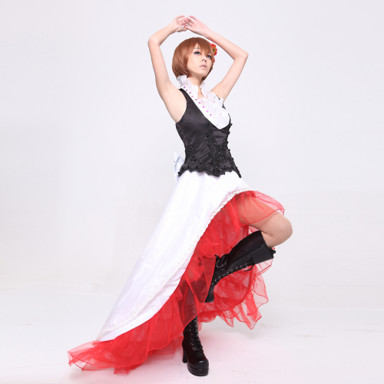 	Vocaloid Meiko Gorgeous White Lolita Cosplay Costume